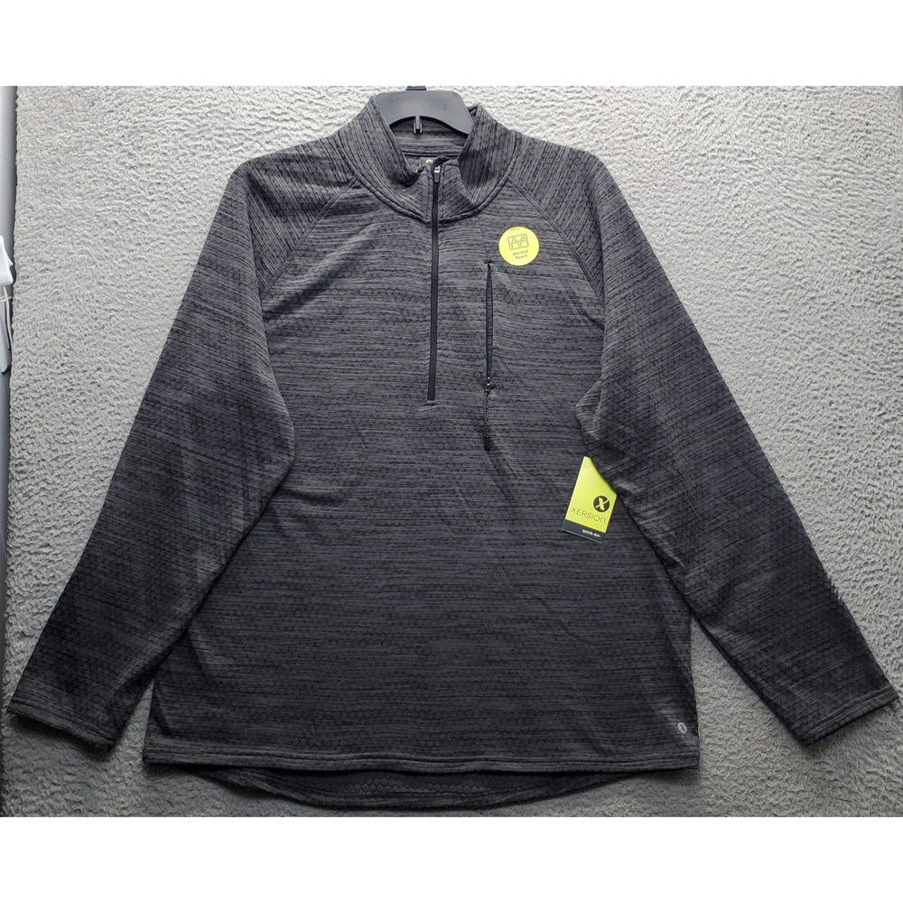 Xersion Sweatshirt Mens XL Multicolor Thermal Fleece Lined Mock Neck Quarter Zip